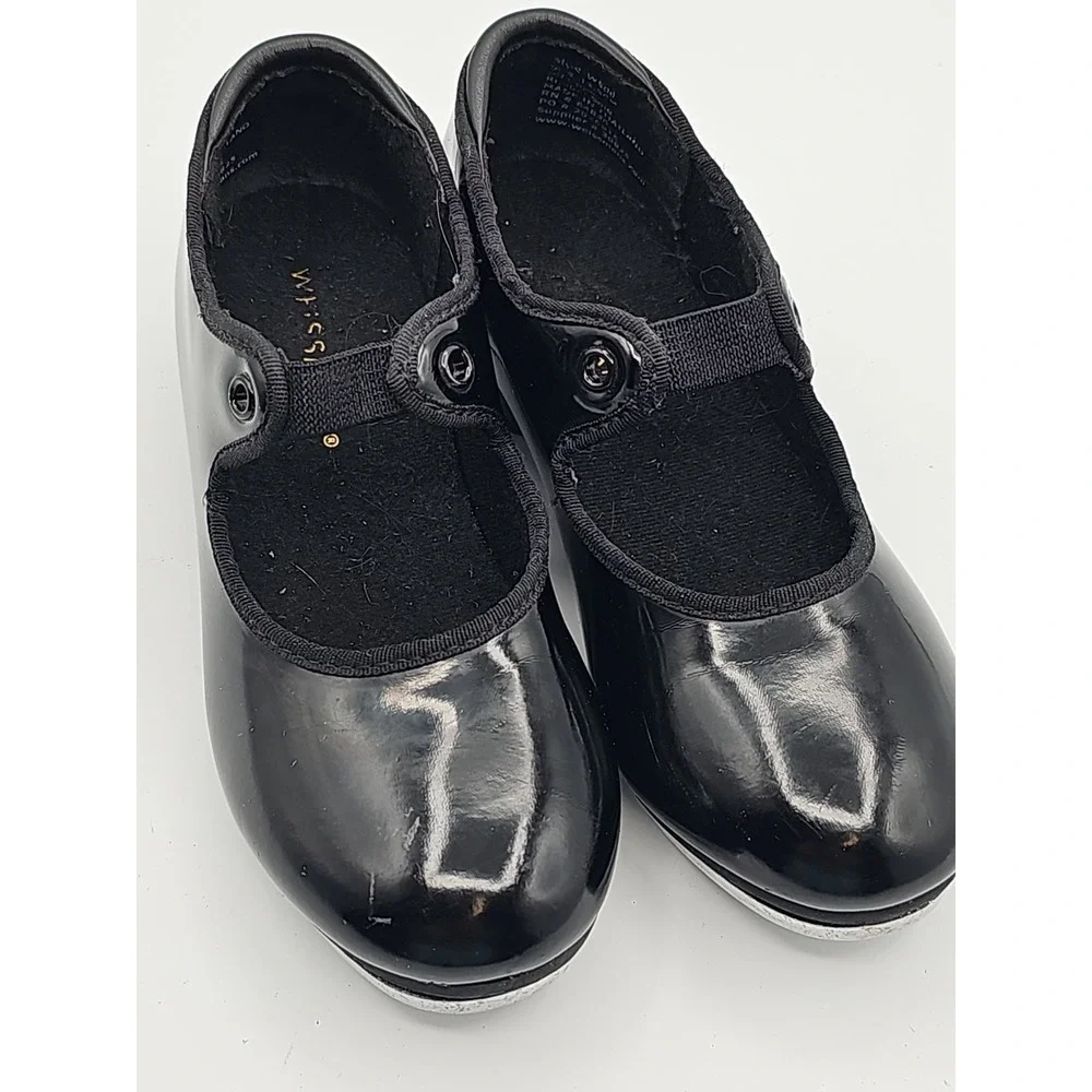 Weissman W600 Black Patent Tap Shoes Child Size 11.5 Mary Jane Dance
